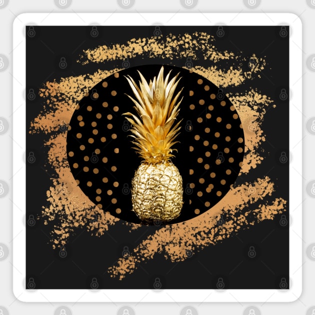 GOLD & BLACK - Pineapple Magnet by O.M design